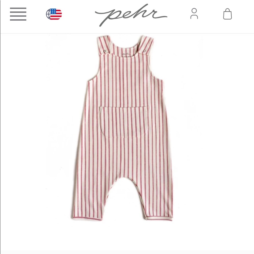 COPY - NWOT Pehr overall in pink stripe